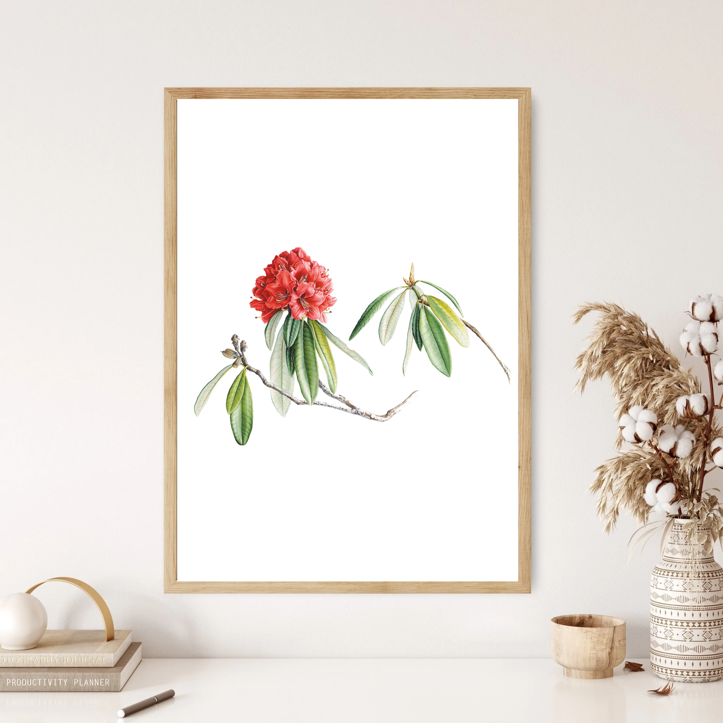 Rose & Leaf Botanical Wall Print
