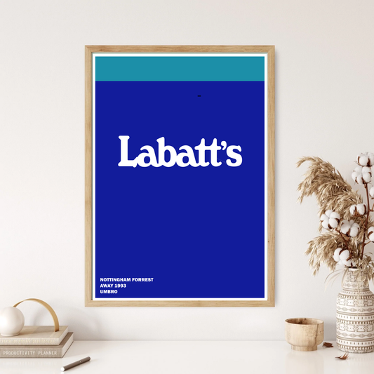 Nottingham Forrest 1993 Away Retro Kit Shirt Football Art Wall Print