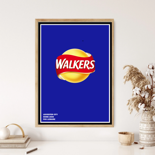 Leicester 2000 Home Retro Kit Shirt Football Art Wall Print