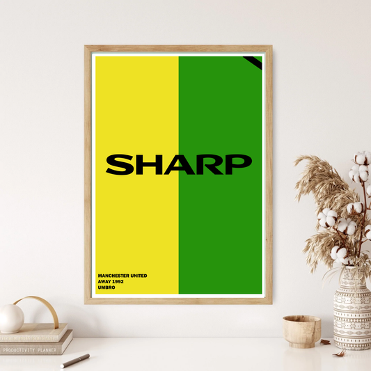 Manchester City 1992 Away Retro Kit Shirt Football Art Wall Print