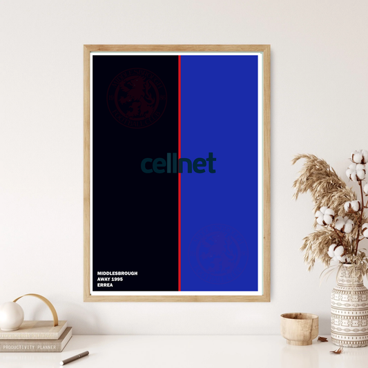 Middlesbrough 1995 Away Retro Kit Shirt Football Art Wall Print