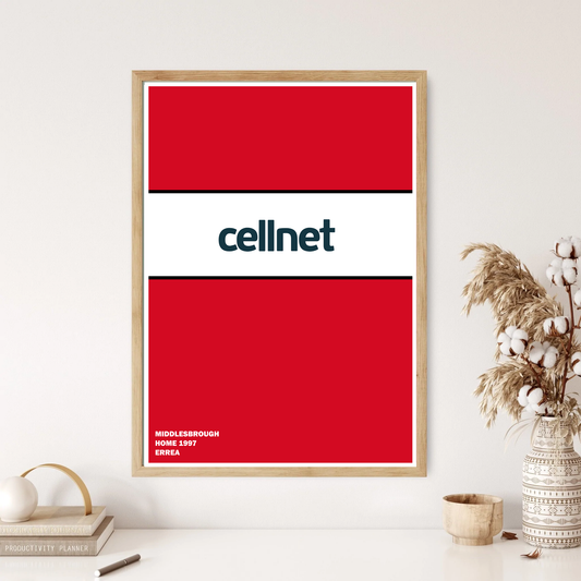 Middlesbrough 1997 Home Retro Kit Shirt Football Art Wall Print