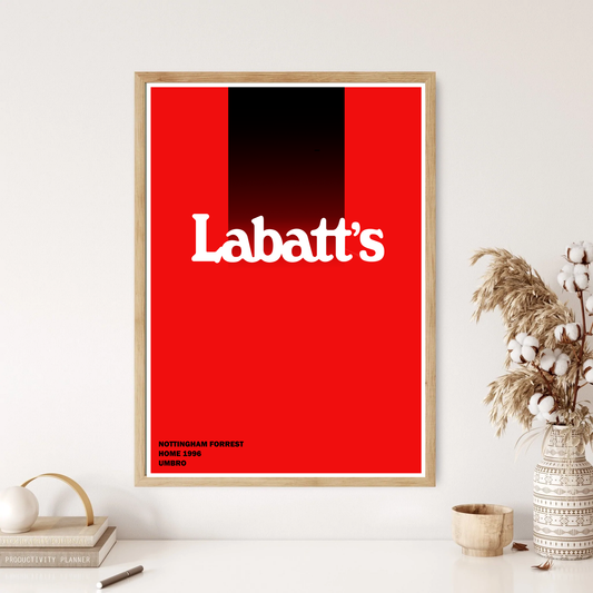 Nottingham Forrest 1996 Home Retro Kit Shirt Football Art Wall Print