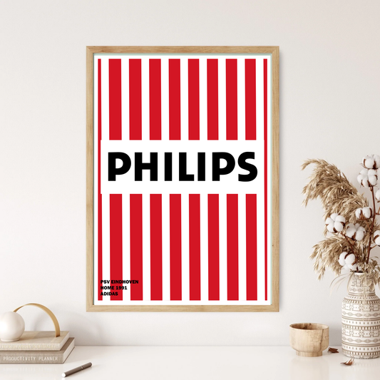 PSV 2001 Home Retro Kit Shirt Football Art Wall Print