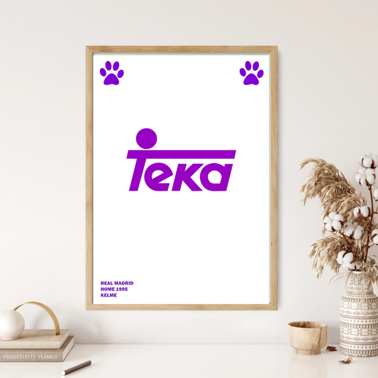 Real Madrid 1995 Home Retro Kit Shirt Football Art Wall Print