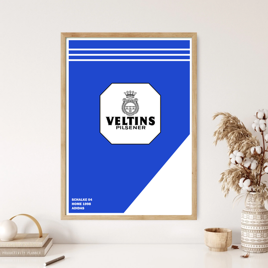 Schalke 04 1998 Home Retro Kit Shirt Football Art Wall Print