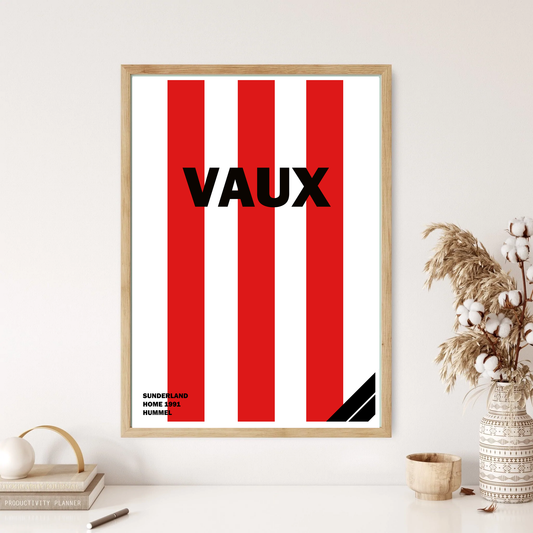 Sunderland 1991 Home Retro Kit Shirt Football Art Wall Print